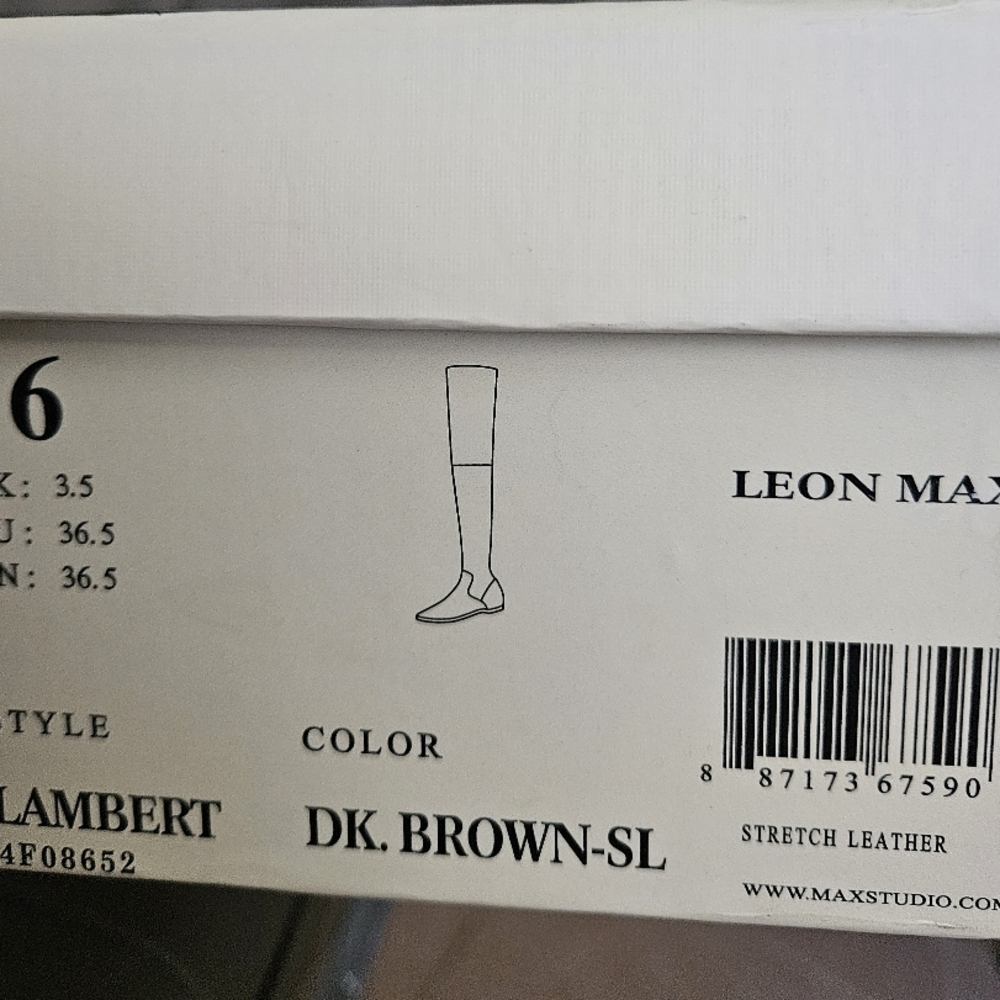 Thigh high Leon Max DK Brown-SL Stretch Leather Boots